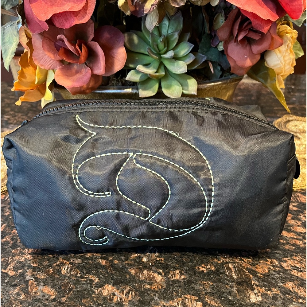 Black Travel Unisex Bag With Stitched Detail